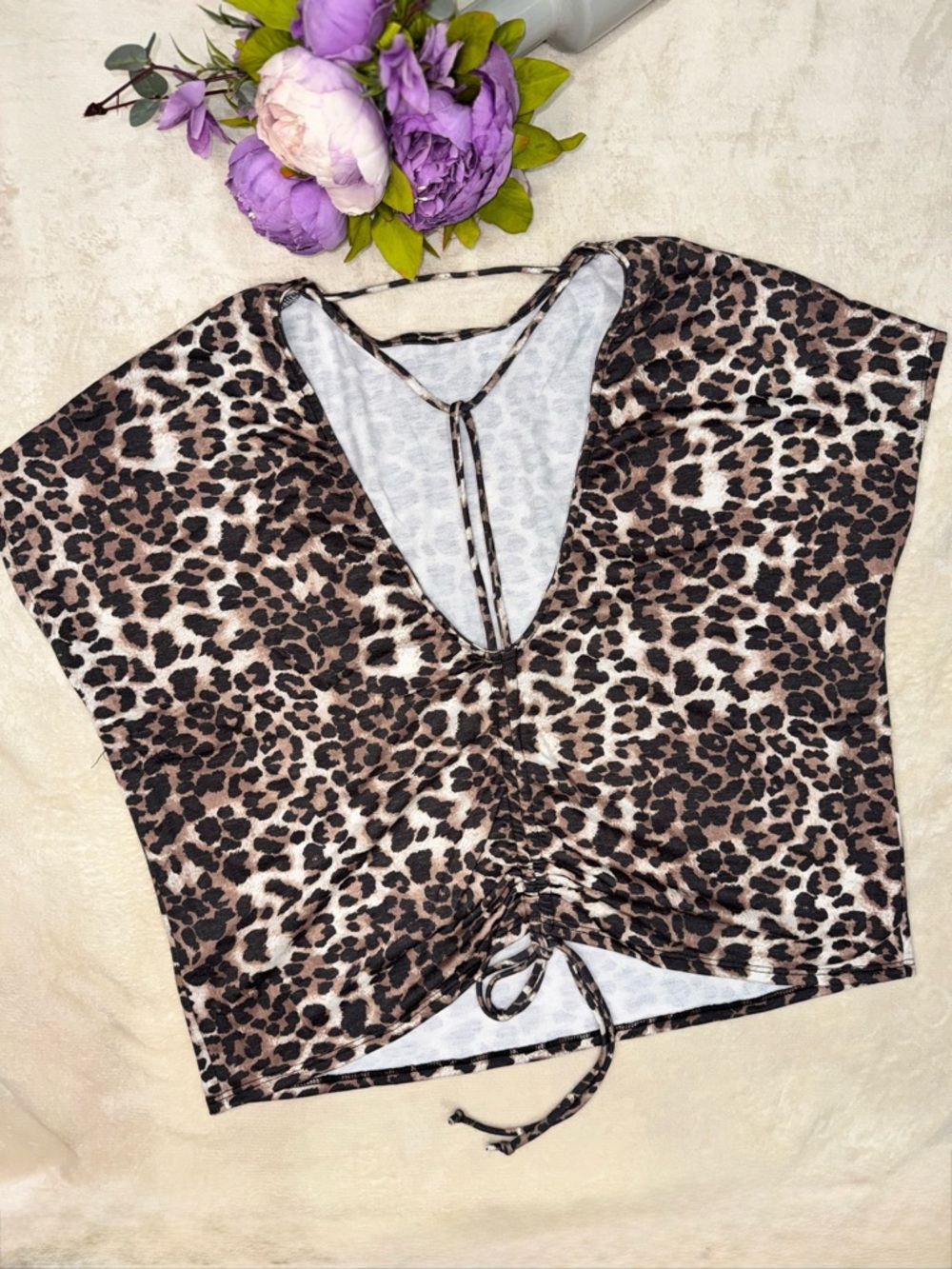 NEW Leopard Print Adjustable Open Back Top